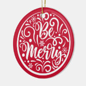 Aangepaste serie foto Merry KerstRed Keramisch Ornament (Links)
