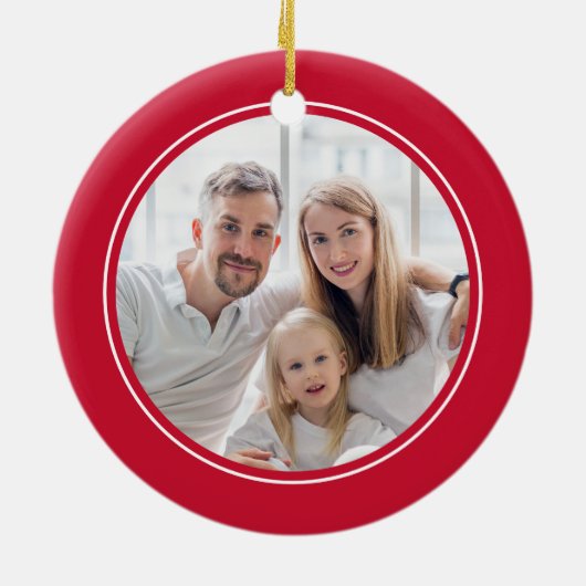 Aangepaste serie foto Merry KerstRed Keramisch Ornament (Achterkant)