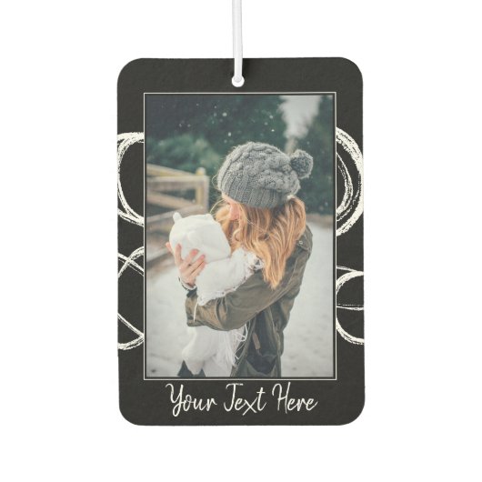 Aangepaste serie Foto modern script zwart Luchtverfrisser (Voorkant)