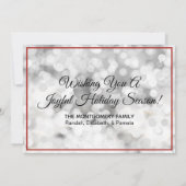 Aangepaste serie Foto Silver Bokeh Red Kerstmis Feestdagenkaart (Achterkant)