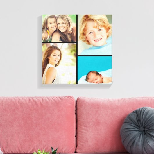 Aangepaste serie fotocollage canvas afdrukken (Insitu (Woonkamer))