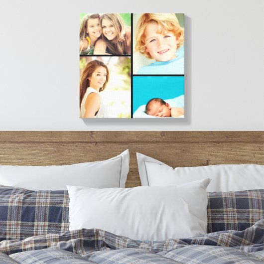 Aangepaste serie fotocollage canvas afdrukken (Insitu (Slaapkamer))