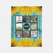Aangepaste serie fotocollage Rustic Blauwgroen gee Fleece Deken (Voorkant)