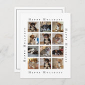 Aangepaste serie foto's collage kerstmis feestdagenkaart (Voorkant / Achterkant)