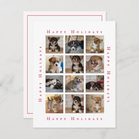 Aangepaste serie foto's collage kerstmis feestdagenkaart (Voorkant / Achterkant)