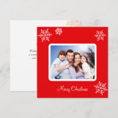 Aangepaste serie foto's en sneeuwvlokken op rode k (Voorkant / Achterkant)