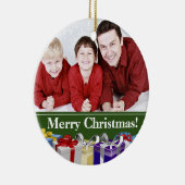 Aangepaste serie foto's kleurrijke kerstparcels keramisch ornament (Rechts)