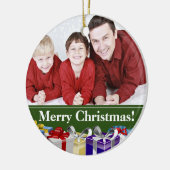 Aangepaste serie foto's kleurrijke kerstparcels keramisch ornament (Links)