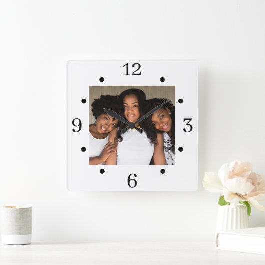 Aangepaste serie foto's vierkant wandklok (Huis)