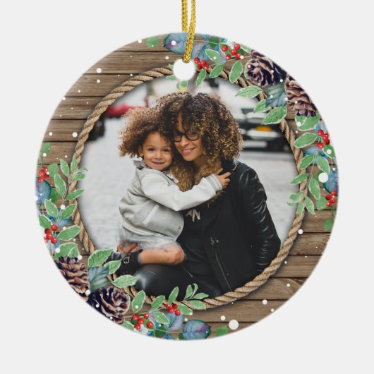 Aangepaste serie kerstfeestdagen keramisch ornament (Voorkant)