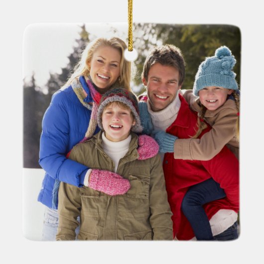 Aangepaste serie kerstfeestdagen keramisch ornament (Achterkant)