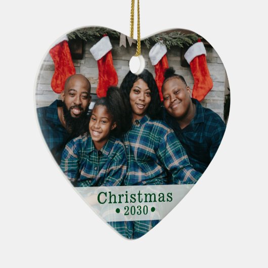 Aangepaste serie kerstfoto's keramisch ornament (Rechts)