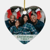 Aangepaste serie kerstfoto's keramisch ornament (Achterkant)