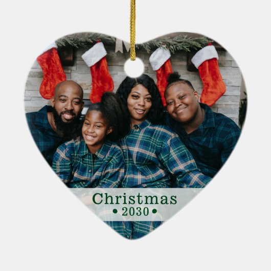 Aangepaste serie kerstfoto's keramisch ornament (Achterkant)