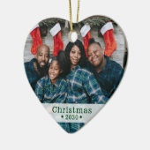 Aangepaste serie kerstfoto's keramisch ornament (Links)