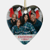 Aangepaste serie kerstfoto's keramisch ornament (Rechts)