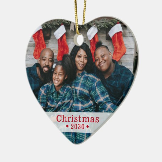 Aangepaste serie kerstfoto's keramisch ornament (Links)