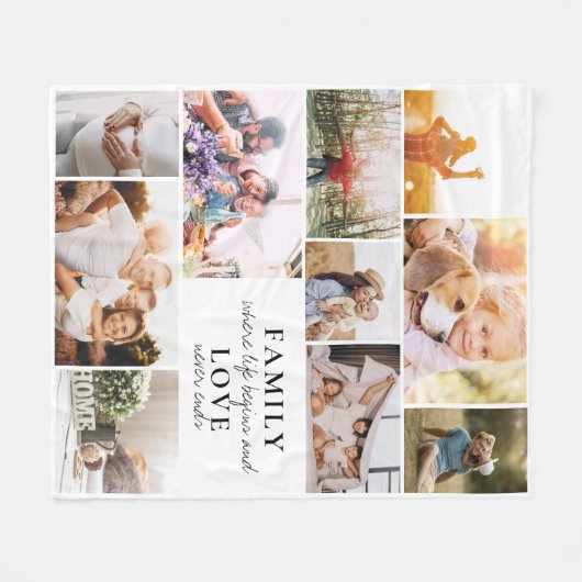 Aangepaste serie liefde Foto Collage Modern Quote Fleece Deken (Voorkant (Horizontaal))