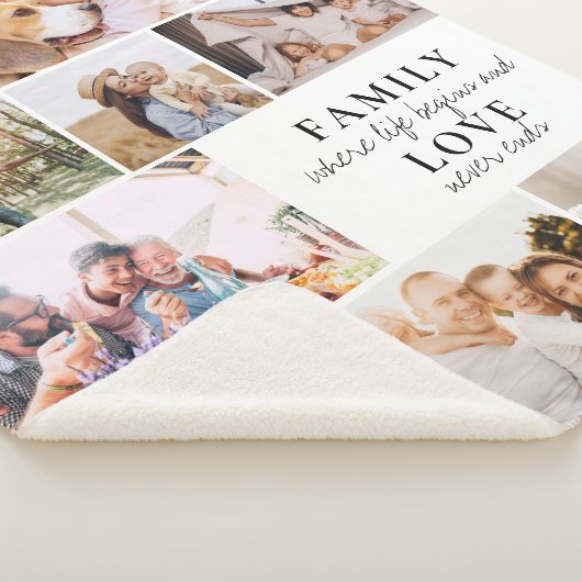 Aangepaste serie liefde Foto Collage Modern Quote  Sherpa Deken (3/4)