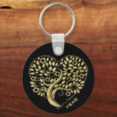 Aangepaste serie met gouden hartslag - tweeslachti sleutelhanger (Voorkant)