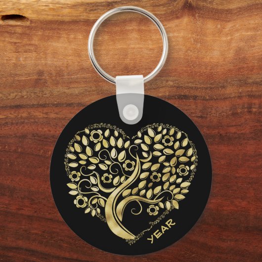 Aangepaste serie met gouden hartslag - tweeslachti sleutelhanger (Voorkant)