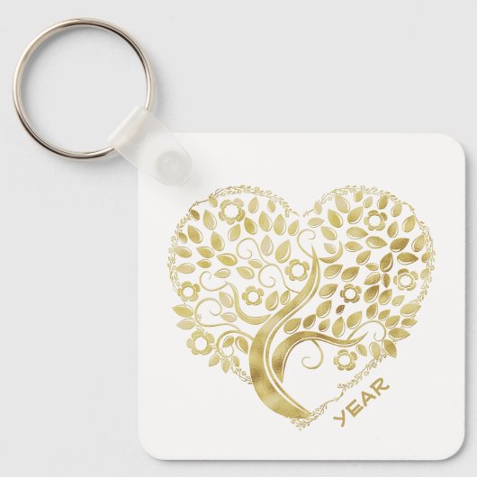 Aangepaste serie met gouden hartslag - tweeslachti sleutelhanger (Voorkant)