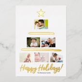 Aangepaste serie Photo Collage Tree Star Folie Feestdagenkaart (Voorkant)