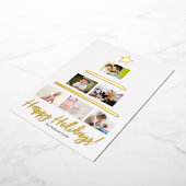 Aangepaste serie Photo Collage Tree Star Folie Feestdagenkaart (Gedraaid)