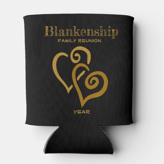 Aangepaste serie reünie Black Gold-gekoppelde hart Blikjeskoeler (Achterkant)