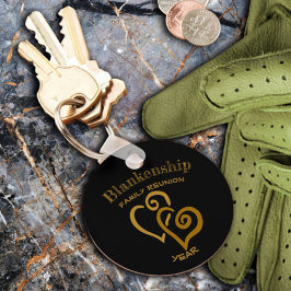 Aangepaste serie reünie Black Gold-gekoppelde hart Sleutelhanger