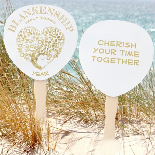 Aangepaste serie reünie Gold Heart-structuur, dubb Handwaaier