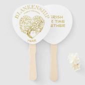 Aangepaste serie reünie Gold Heart-structuur, dubb Handwaaier (Voorkant en achterkant)