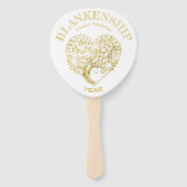 Aangepaste serie reünie Gold Heart-structuur, dubb Handwaaier (Voorkant)