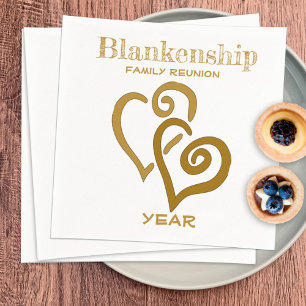 Aangepaste serie reunion Black Gold Linked Hearts Servet