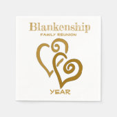 Aangepaste serie reunion Black Gold Linked Hearts Servet (Voorkant)