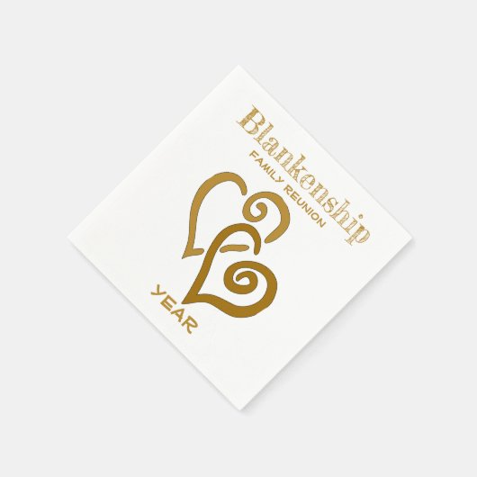 Aangepaste serie reunion Black Gold Linked Hearts  Servet (Hoek)