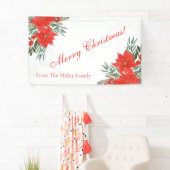 Aangepaste serie rode bloemen voor prettige kerstb spandoek (Insitu)