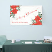 Aangepaste serie rode bloemen voor prettige kerstb spandoek (Beurs)
