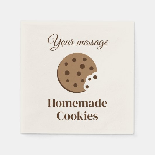 Aangepaste servetten met chocolade chip cookie tek (Voorkant)