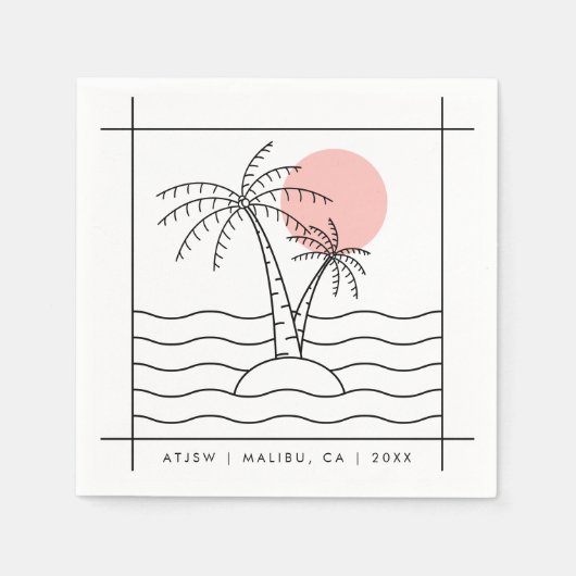 Aangepaste servetten voor Party Summer Palm Tree s (Voorkant)