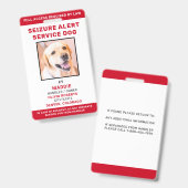 Aangepaste service Dog-aanval waarschuwingsfoto Do Badge (Voor- en achterkant)