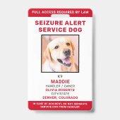 Aangepaste service Dog-aanval waarschuwingsfoto Do Badge (Voorkant)