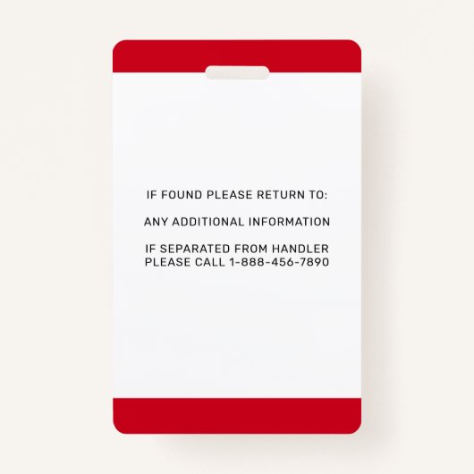 Aangepaste service Dog-aanval waarschuwingsfoto Do Badge (Achterkant)