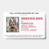 Aangepaste service Dog Photo-ID-kaart Badge (Voorzijde)