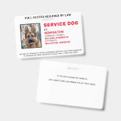 Aangepaste service Dog Photo-ID-kaart Badge (Voor- en achterkant)