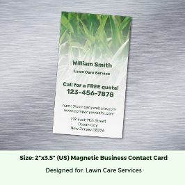 Aangepaste Service Foto Groene Gazonverzorging Magnetisch Visitekaartje