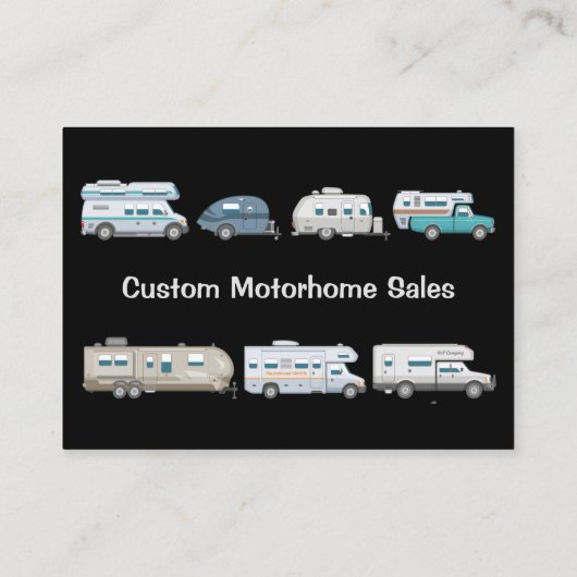 Aangepaste service voor de verkoop van kampeerwage visitekaartje (Achterkant)