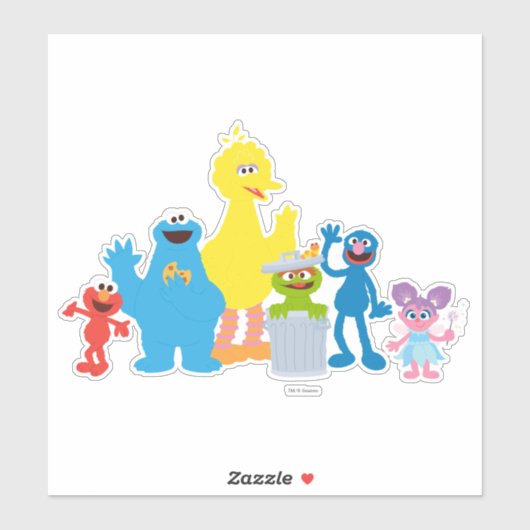 Aangepaste Sesamstraattekens Sticker (Vel)