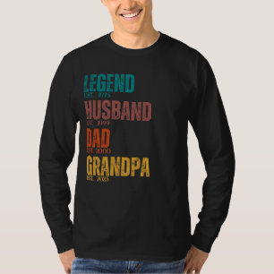 Aangepaste set. Jaar Legende Echtgenoot Vader Opa T-shirt