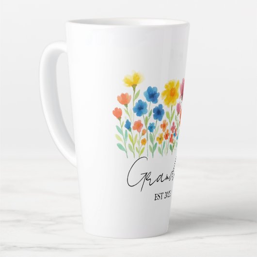 Aangepaste set. Jaar - Oma Wildflower - Latte Mok (Linkerhoek)